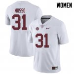 NCAA Women's Alabama Crimson Tide #31 Bryce Musso Stitched College 2018 Nike Authentic White Football Jersey PB17K77RS